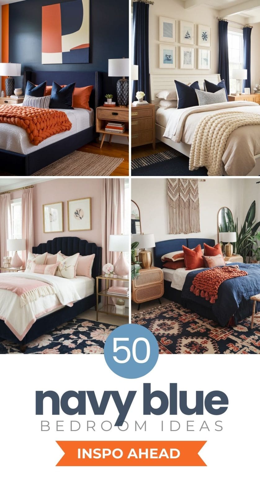 50+ Navy Blue Bedroom Design Ideas | Transform Your Space - Moss & Main