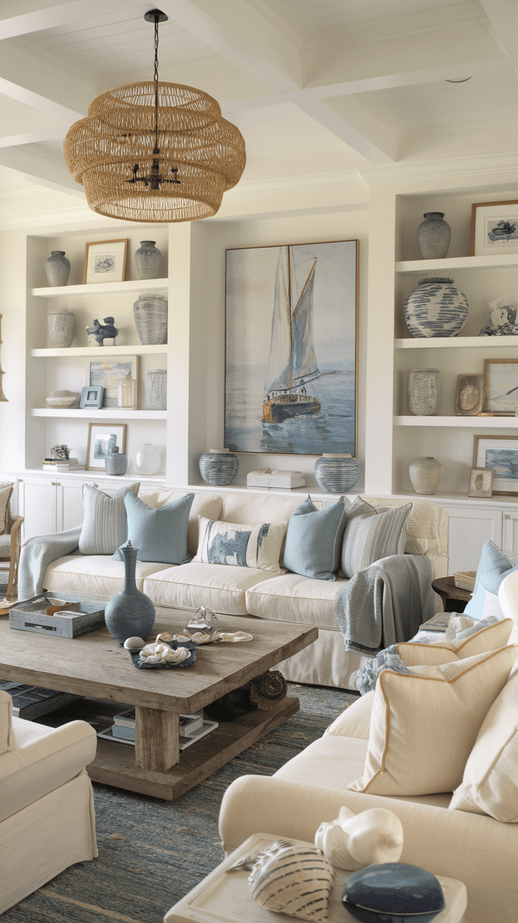 Picture of Coastal Living Room Decor | 15 Cozy Design Ideas - Moss & Main