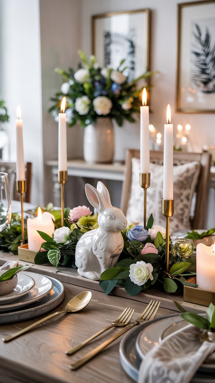 These dining room centerpiece ideas are perfect for Easter brunch, dinner, and everything in between. You’ll find Easter centerpiece ideas, spring centerpiece ideas, and dining table centerpiece ideas that feel cozy, stylish, and easy to pull together. Great inspiration for relaxed Easter table decorations.
